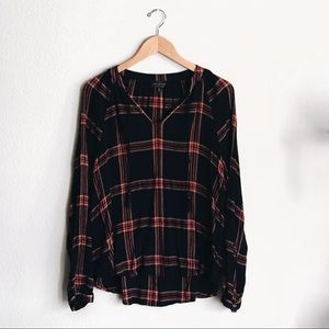 Lucky Brand Plaid Peasant Top!